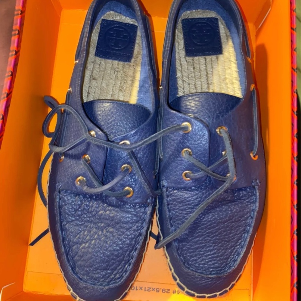 Tory Burch Navy Blue Loafers